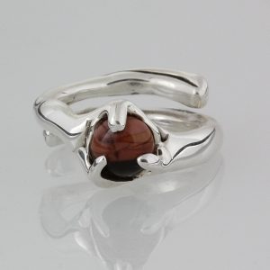 Sterling Silver Ring with Agate- The Flow