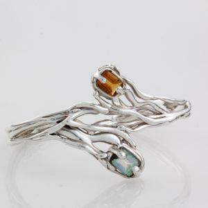 Sterling Silver Cuff with Citrine and Mystic Topaz Branches Collection1b
