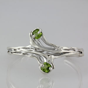 Sterling Silver Cuff with Peridot Branches Collection1c