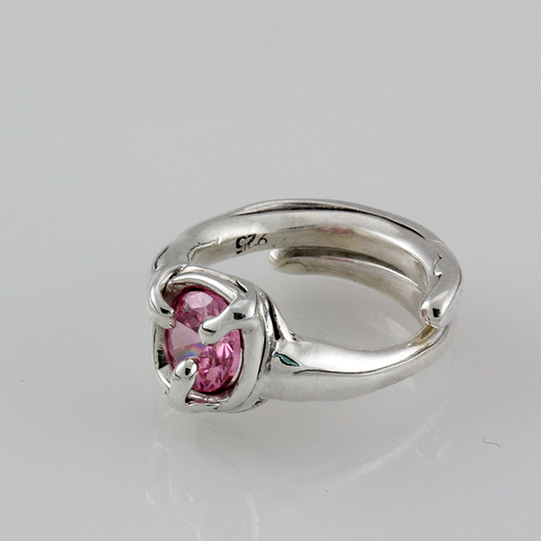 Sterling Silver Ring with Pink Topaz – The Flow - KROGU
