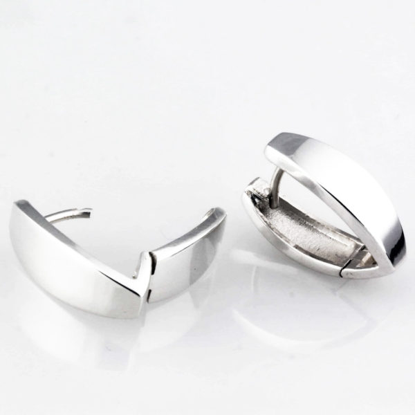 Swan Tapered Sterling Silver Huggies2aa scaled 1