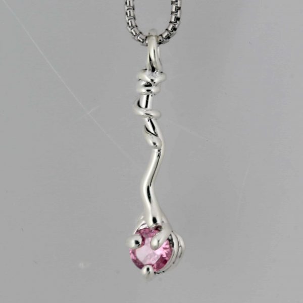 Sterling Silver Pendant with Pink Topaz1