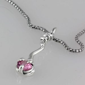 Sterling Silver Pendant with Pink Topaz3