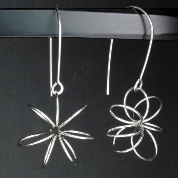 Sterling Silver earrings fond of flowers 23mm15mm2