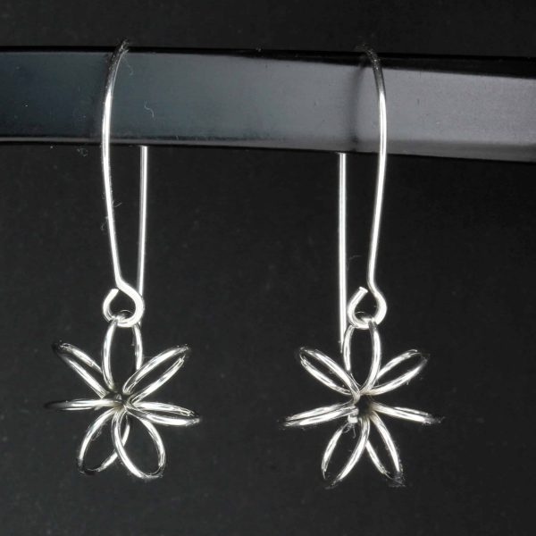 Sterling Silver earrings fond of flowers 25mm15mm2