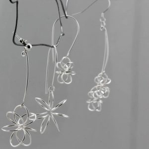 Sterling Silver earrings fond of flowers