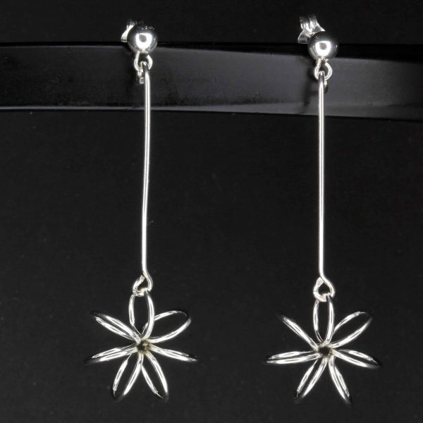 Sterling Silver earrings fond of flowers 30mm23mm2