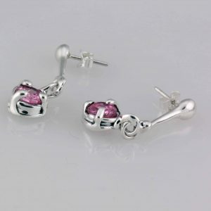 Sterling Silver earrings with Pink Topaz2a