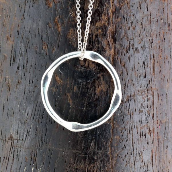 Sterling Silver Hoop Necklace2cm 2