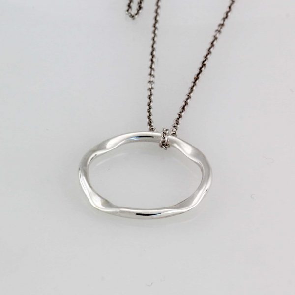 Sterling Silver Hoop Necklace2cm