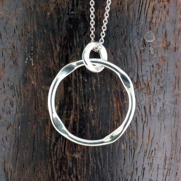 Sterling Silver Hoop Necklace3cm 2
