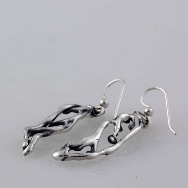 Sterling Silver leafs earrings3c