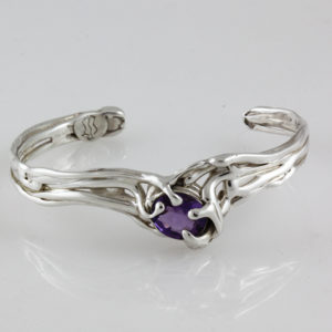 STerling Silver cuff with amethyst2b